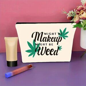 Cosmetic Bag Makeup Weed Leaf Caninabis Hemp Ganja Pot Pouch Travel Storage NEW